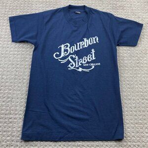 Vintage Screen Stars 80s T-Shirt Men Medium Navy Blue Bourbon Street New Orleans